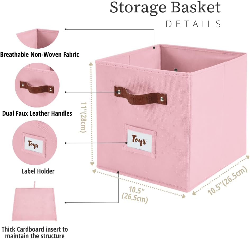 Storage Bins, Cube Storage Bin with Labels
