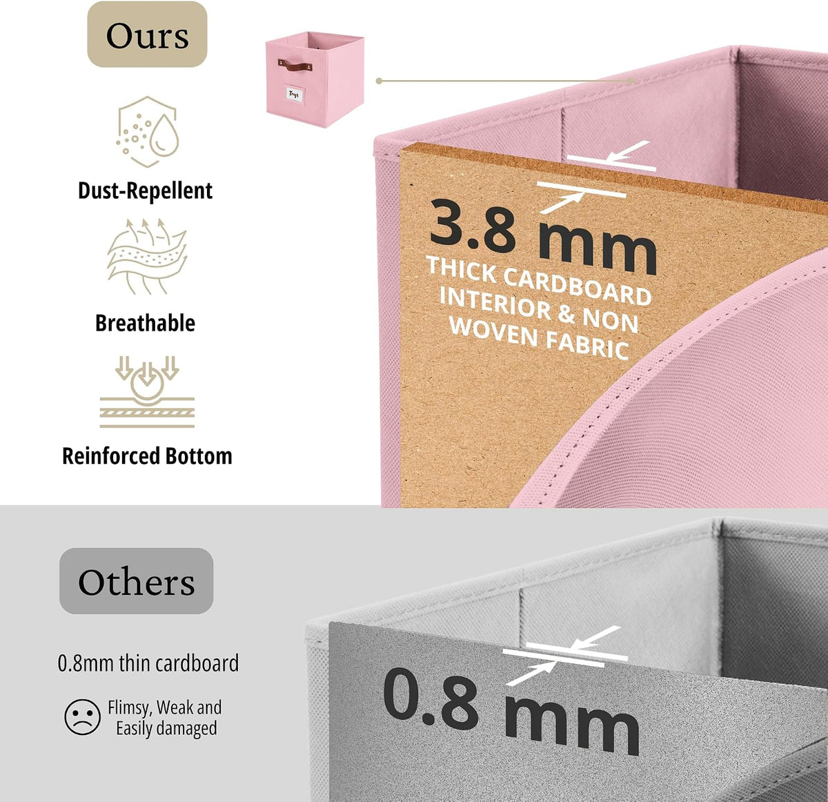 Storage Bins, Cube Storage Bin with Labels