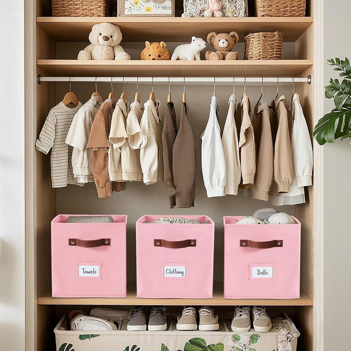 Storage Bins, Cube Storage Bin with Labels