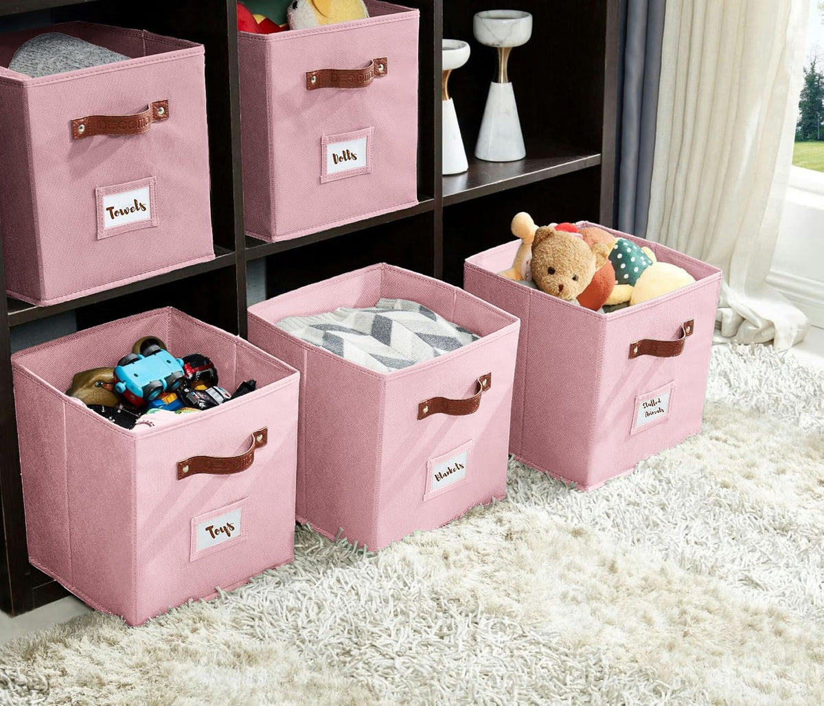 Storage Bins, Cube Storage Bin with Labels