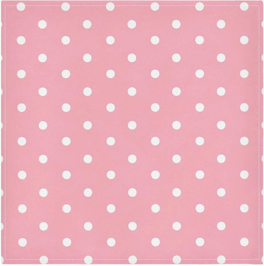 Kigai Cloth Napkins Set of 4 Dots on Pink Dinner Napkins 20x20 in, Washable & Reusable Fabric Table Napkin for Dining Parties Holiday, Eco-Friendly