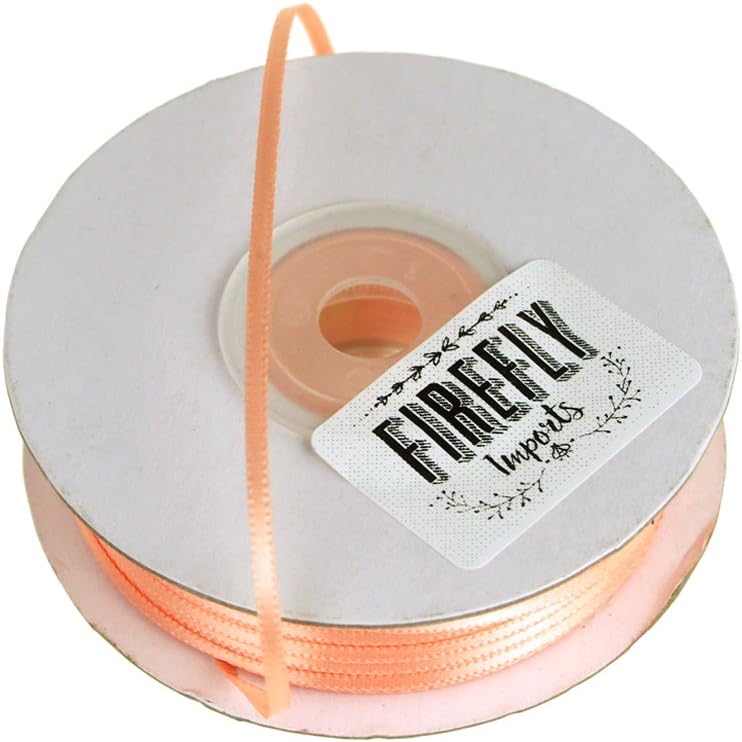 Double Faced Satin Gift-Wrapping Ribbon, 1/16-inch, 100-yard, Peach