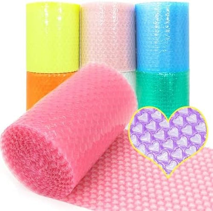 20cm x 5m Pink Heart Air Bubble Wrap - Ideal for Party Favors, Wedding Decor, Gift Packaging, Foam Roll for Protection & Celebration Essentials, Durable Cushioning Material