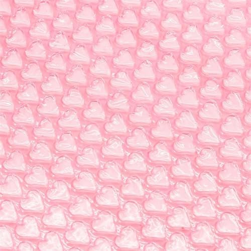 20cm x 5m Pink Heart Air Bubble Wrap - Ideal for Party Favors, Wedding Decor, Gift Packaging, Foam Roll for Protection & Celebration Essentials, Durable Cushioning Material