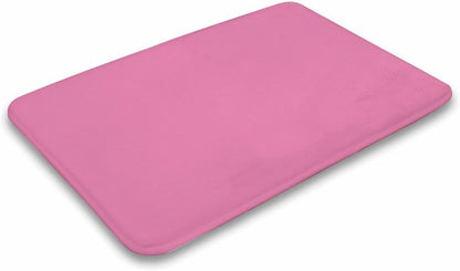 Pink Solid Color Elegant Modern Bathroom Rug, Non Slip & Soft Absorbent Bath Mat Carpets for Bathroom 16" x 24"