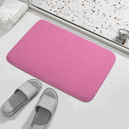 Pink Solid Color Elegant Modern Bathroom Rug, Non Slip & Soft Absorbent Bath Mat Carpets for Bathroom 16" x 24"