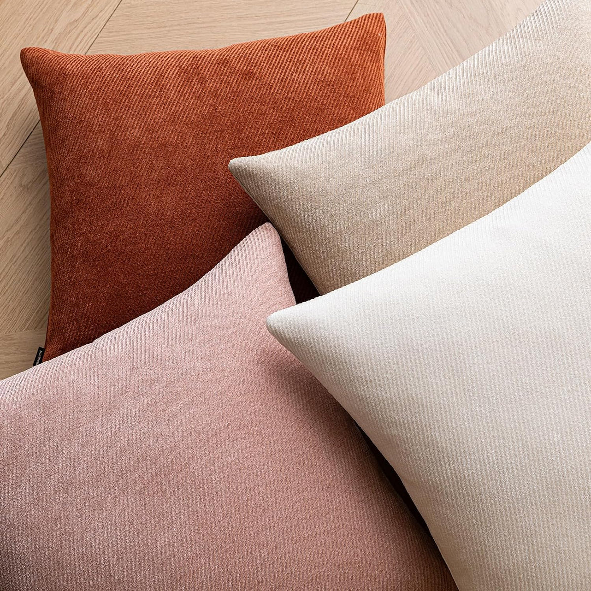 Pack of 2 Decorative Chenille Throw Pillow Covers with Twill Cushion Covers for Sofa Living Room Couch Bed 12x20 Inch Blush Pink