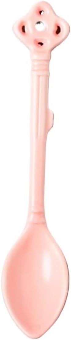 Spoons Set of 4 Demitasse Spoons for Coffee Dessert Tea Ice Cream Ceramics Small Coffee Spoons Ceramic Espresso Spoons Soup Spoons(Pink), ZCL2024