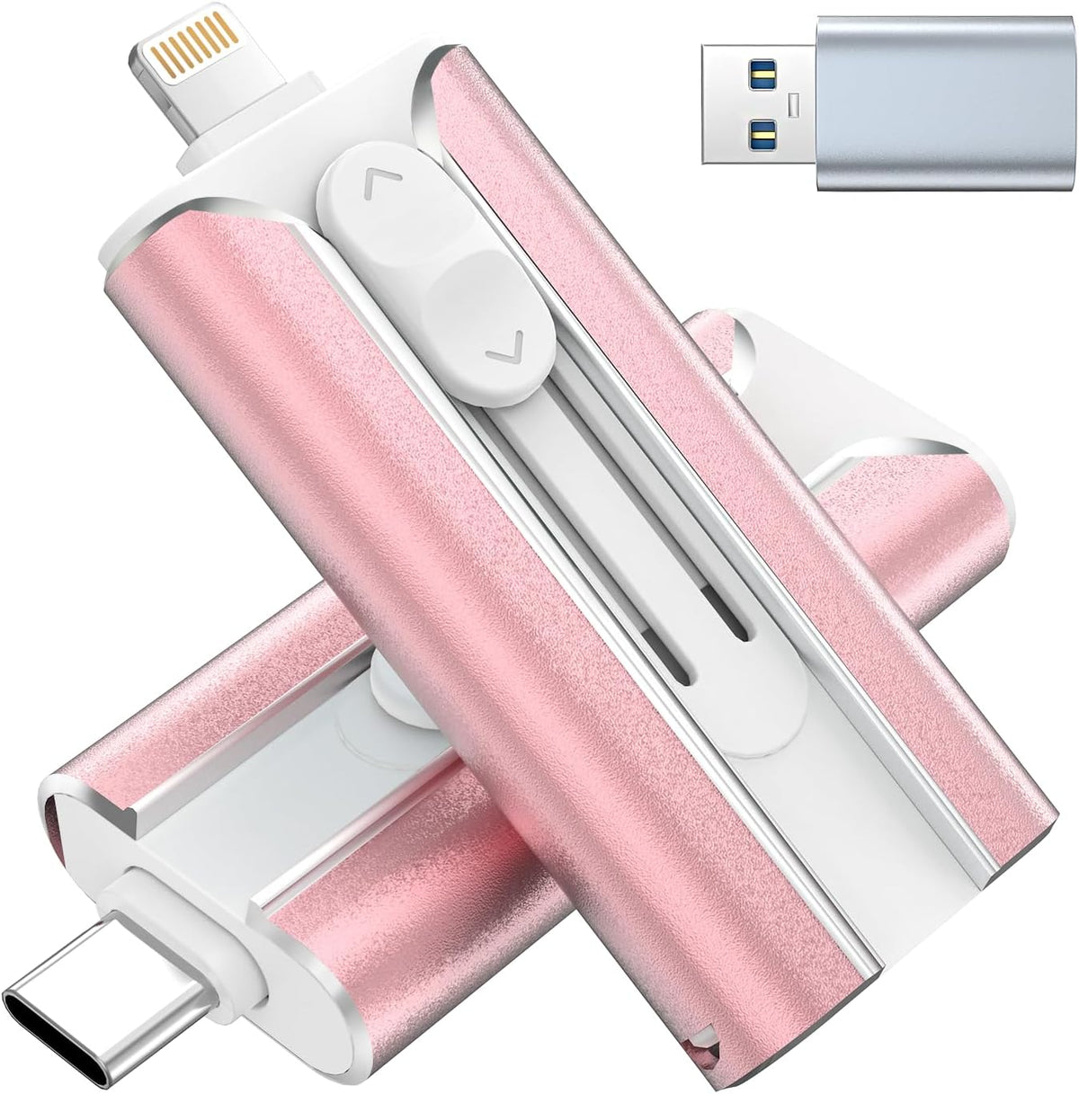 MFI Certified 512GB Flash Drive – Photo Stick and USB Stick Offers Photo/Video Storage, The External Storage is Compatible with iOS, Android, and Pc,1 Pack (Pink)(Available Space: ~484GB)