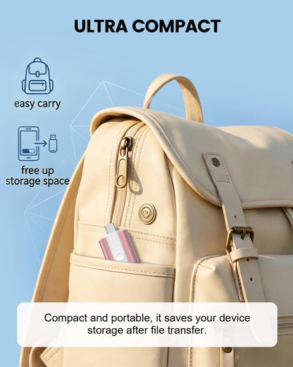 MFI Certified 512GB Flash Drive – Photo Stick and USB Stick Offers Photo/Video Storage, The External Storage is Compatible with iOS, Android, and Pc,1 Pack (Pink)(Available Space: ~484GB)