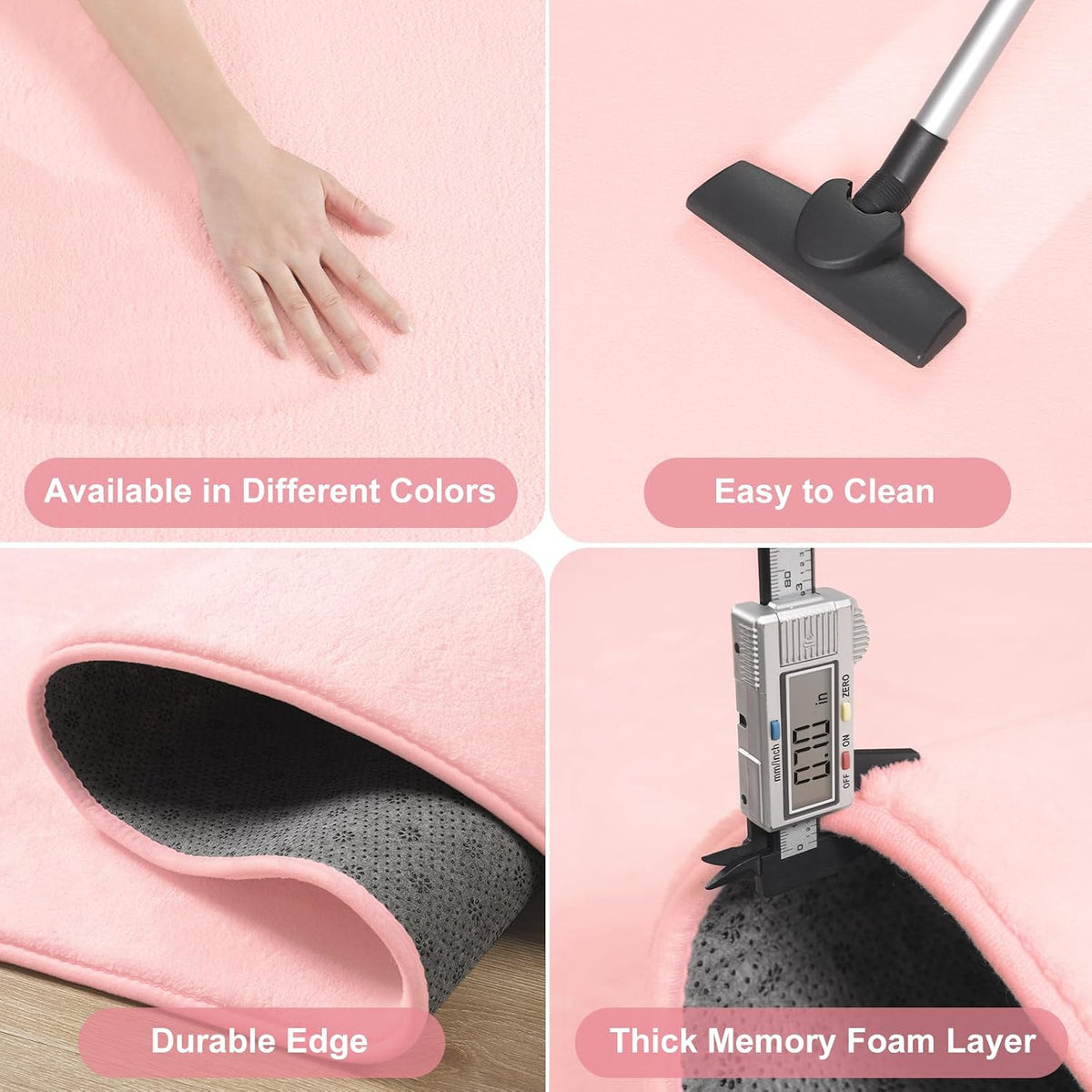 Amearea Modern Washable Runner Rugs, 2x4 Feet Pink Bedroom Runner Rug