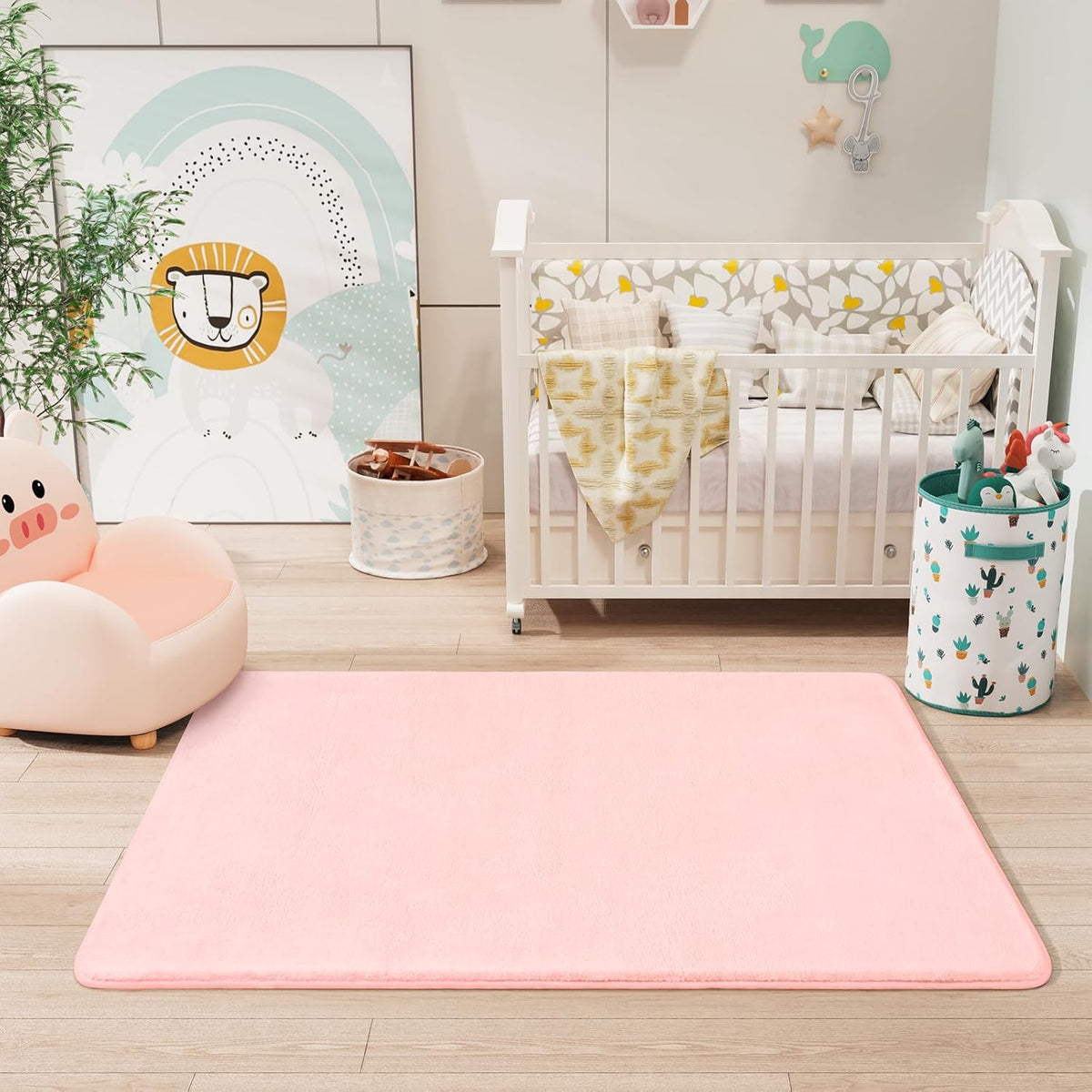 Amearea Modern Washable Runner Rugs, 2x4 Feet Pink Bedroom Runner Rug