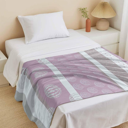 Cooling Blanket for Hot Sleepers, Farm Fruits Lightweight Breathable Summer Blanket, Watermelon Lemons Peach Pink Grey Striped Double-Side Cool Throw Blankets for Sleeping Travel, 30"x40"