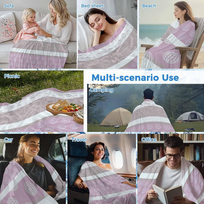 Cooling Blanket for Hot Sleepers, Farm Fruits Lightweight Breathable Summer Blanket, Watermelon Lemons Peach Pink Grey Striped Double-Side Cool Throw Blankets for Sleeping Travel, 30"x40"