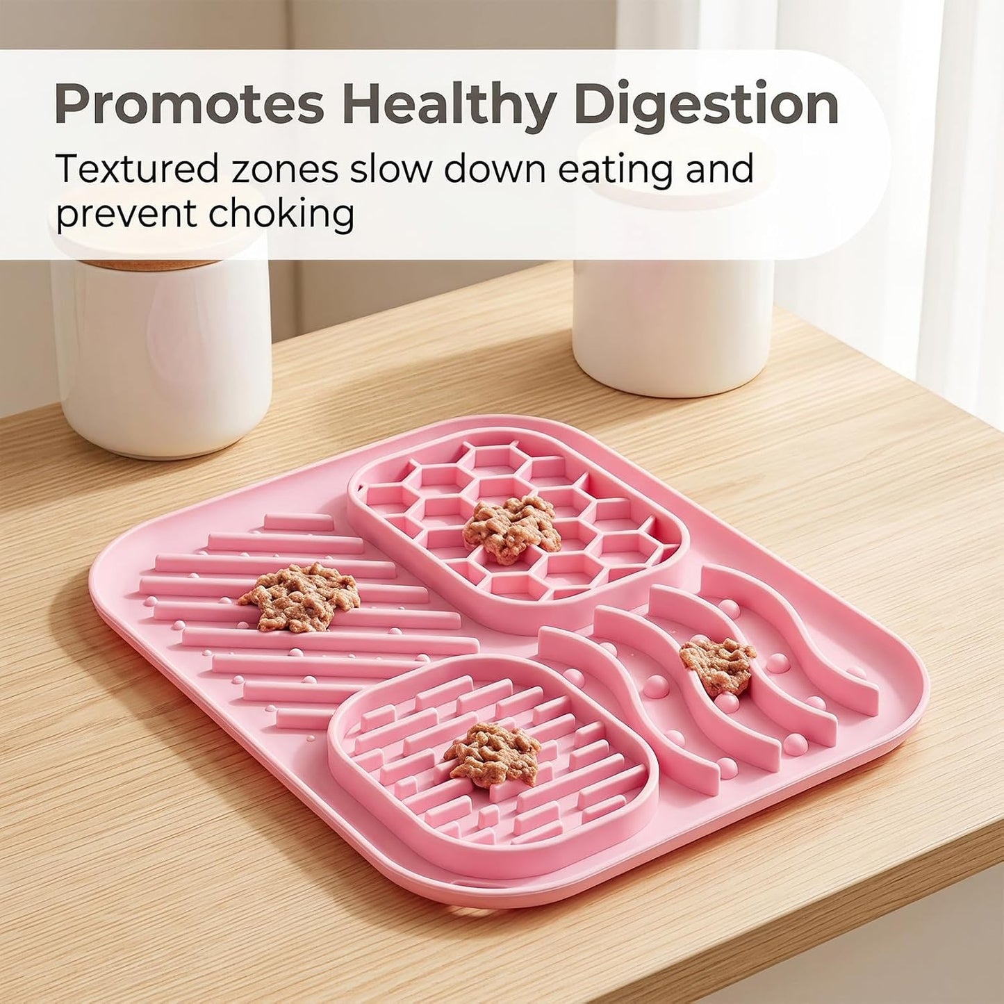 3 Piece Slow Feeder Cat Bowl Set 4 in 1 Cat Treat Dispenser and Wet Food Spoon Anti Slip Anti Spill for Home and Travel Pink