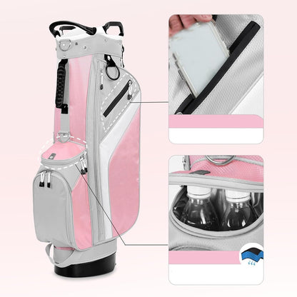 Golf Club Bags|Lightweight Bag for Men Women|Fairway Stand Waterproof,with 7 grids Dividers,Zippered Pockets,Ergonomic Shoulder Straps