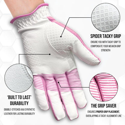Copper Advanced Tech 2.0 Golf Gloves for Women | Copper Compression Joint Support Golf Glove with Tacky Grip, Tear Resistant Durability, All Weather Grip Control, Comfort for Weak Grip and Arthritis