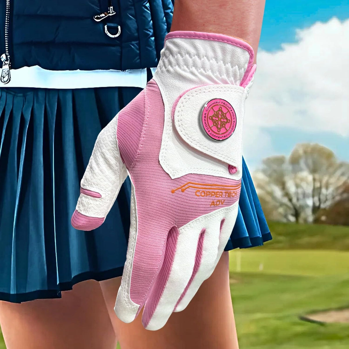 Copper Advanced Tech 2.0 Golf Gloves for Women | Copper Compression Joint Support Golf Glove with Tacky Grip, Tear Resistant Durability, All Weather Grip Control, Comfort for Weak Grip and Arthritis