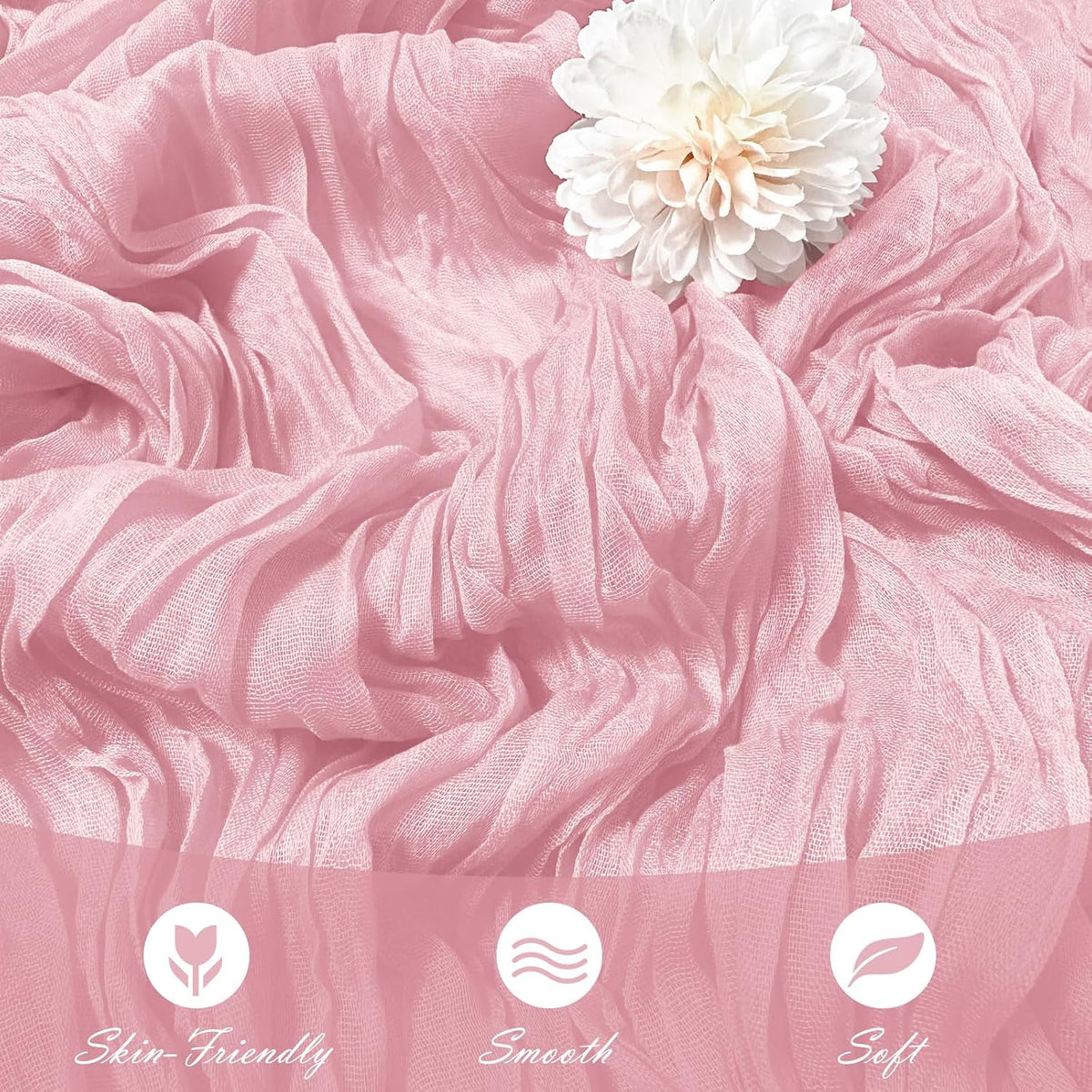 15 Pack Light Pink Cheesecloth Table Runner 17 x 108 inch Cheese Cloth Table Runners 9ft Pink Table Runner Rustic Romantic Sheer Gauze Runner for Wedding Party Baby Shower Table Decoration