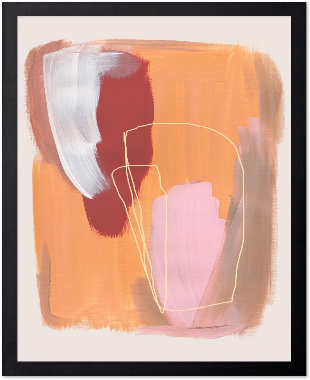 Monem Art Peach Abstract Acrylic Print - Modern Orange Red Line Art Poster - Wall Decor for Living Room, Bedroom or Office - 8x10 Unframed Wall Art by Mareike Bohmer