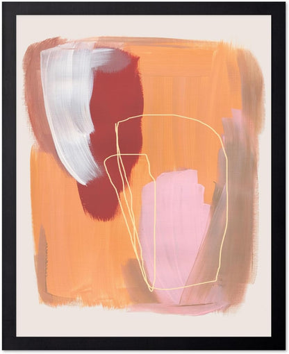 Monem Art Peach Abstract Acrylic Print - Modern Orange Red Line Art Poster - Wall Decor for Living Room, Bedroom or Office - 8x10 Unframed Wall Art by Mareike Bohmer
