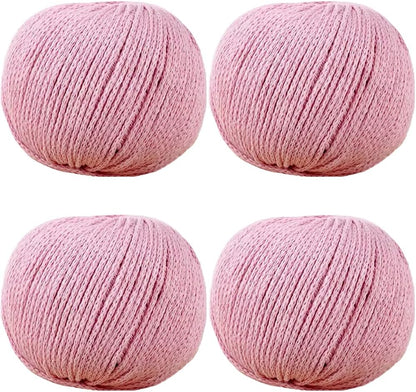 400 g/14.11 oz Cotton Crochet Bag Cord 2mm Hollow Knitted Round Rope Yarn Macrame Thread (Peach Pink)