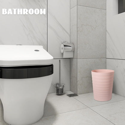 Small Bathroom Trash Can Wastebasket, Plastic Garbage Bin Container Basket for Bathrooms, Laundry Room, Kitchens, Offices, Kids Rooms, Dorms, Pink, 1.8 Gallon