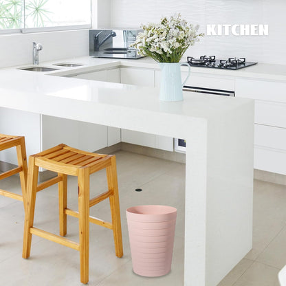 Small Bathroom Trash Can Wastebasket, Plastic Garbage Bin Container Basket for Bathrooms, Laundry Room, Kitchens, Offices, Kids Rooms, Dorms, Pink, 1.8 Gallon
