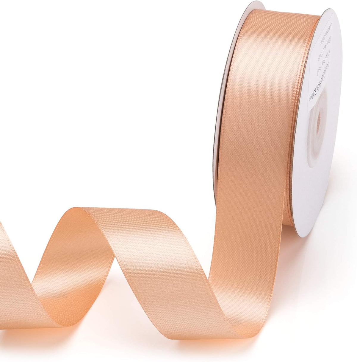 Double Face Satin Ribbon 1Inchx25Yards Double Sided Solid Polyester Ribbon for Gift Wrapping Party Hair Braids Bow Baby Shower Decoration Floral Arrangement Craft Supplies,Petal Peach