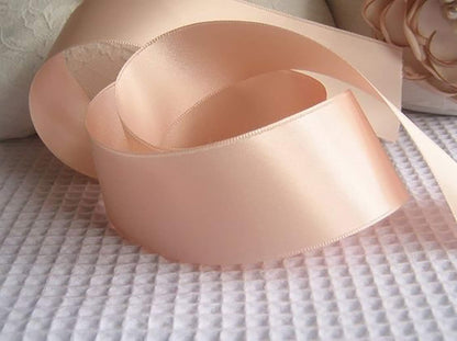 Double Face Satin Ribbon 1Inchx25Yards Double Sided Solid Polyester Ribbon for Gift Wrapping Party Hair Braids Bow Baby Shower Decoration Floral Arrangement Craft Supplies,Petal Peach