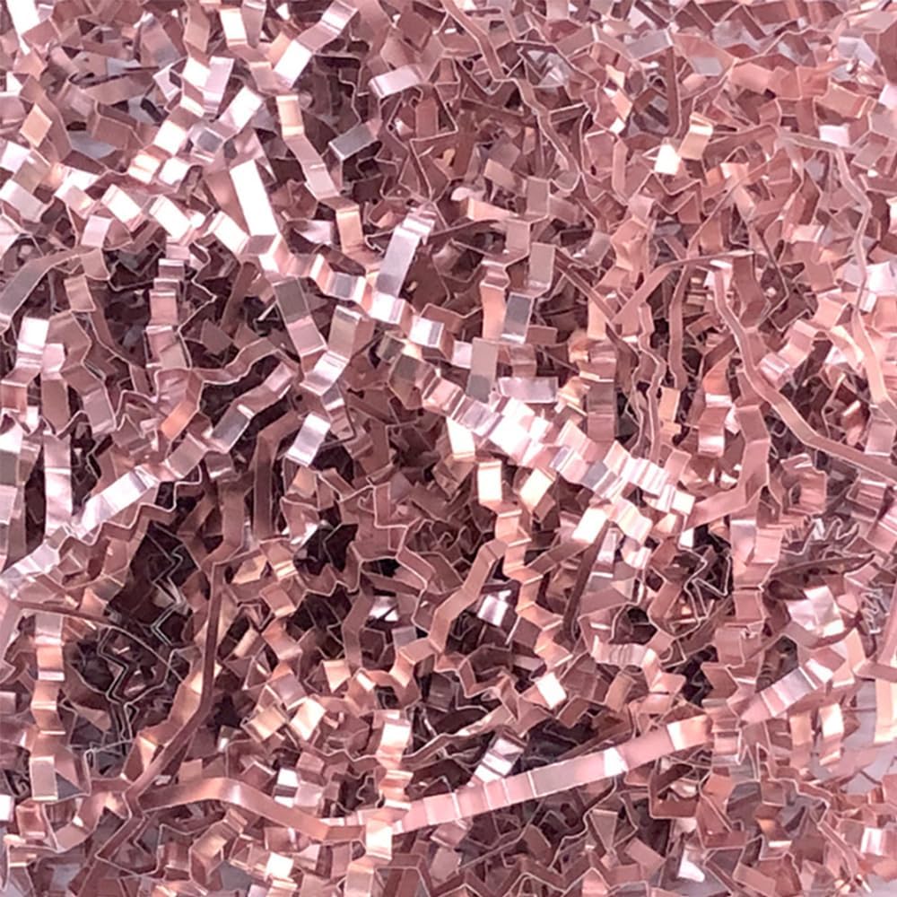 Shredded Paper Pink Basket Filler 1/2 LB Gift Box Crinkle Cut Paper Shredded Stuffing Rose Pink Grass for Valentine Day Packing Shipping Decorations Wrappings