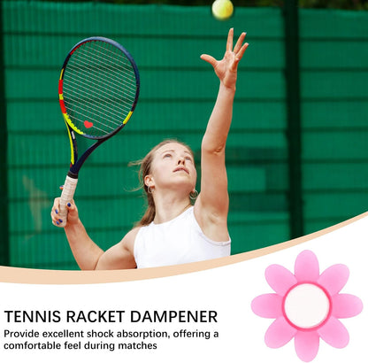 Tennis Racket Vibration Dampener Soft Silicone Racket Shock Absorber for Tennis Racquet String - Flower Shaped