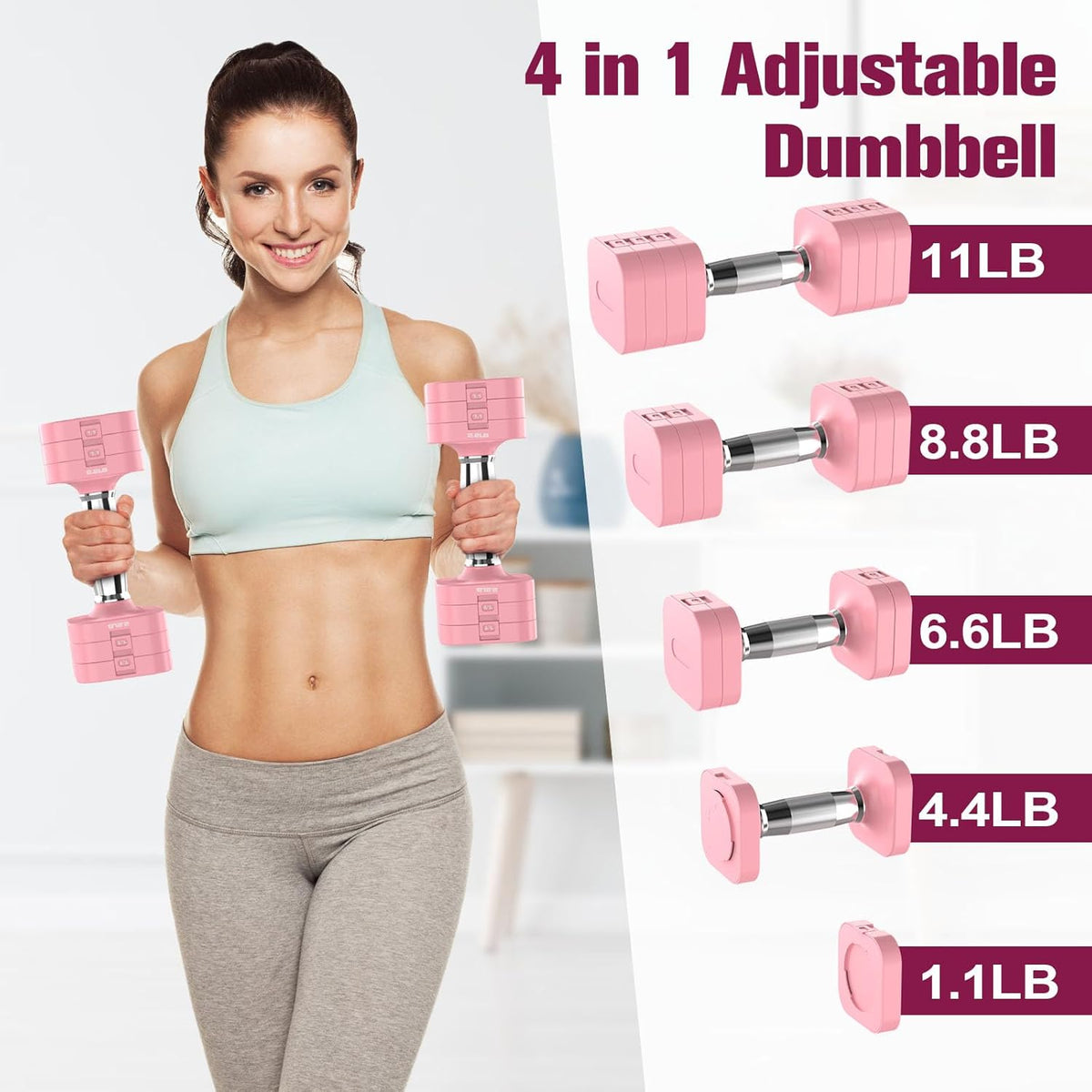 Adjustable Dumbbell Set,Adjustable Weight Dumbbells for Women/Men