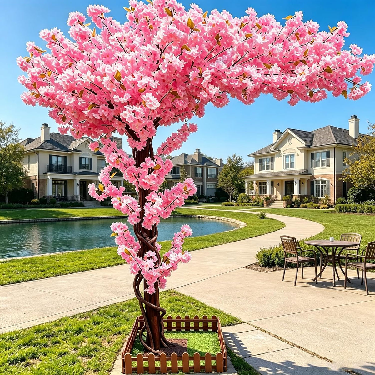 Large Artificial Cherry Blossom Trees 8.2ft,Pink Cherry Blossom Tree Artificial,Tall Faux Sakura Tree for Indoor Outdoor Wedding Garden Party Commercial Decoration Home Decor