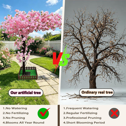 Large Artificial Cherry Blossom Trees 8.2ft,Pink Cherry Blossom Tree Artificial,Tall Faux Sakura Tree for Indoor Outdoor Wedding Garden Party Commercial Decoration Home Decor