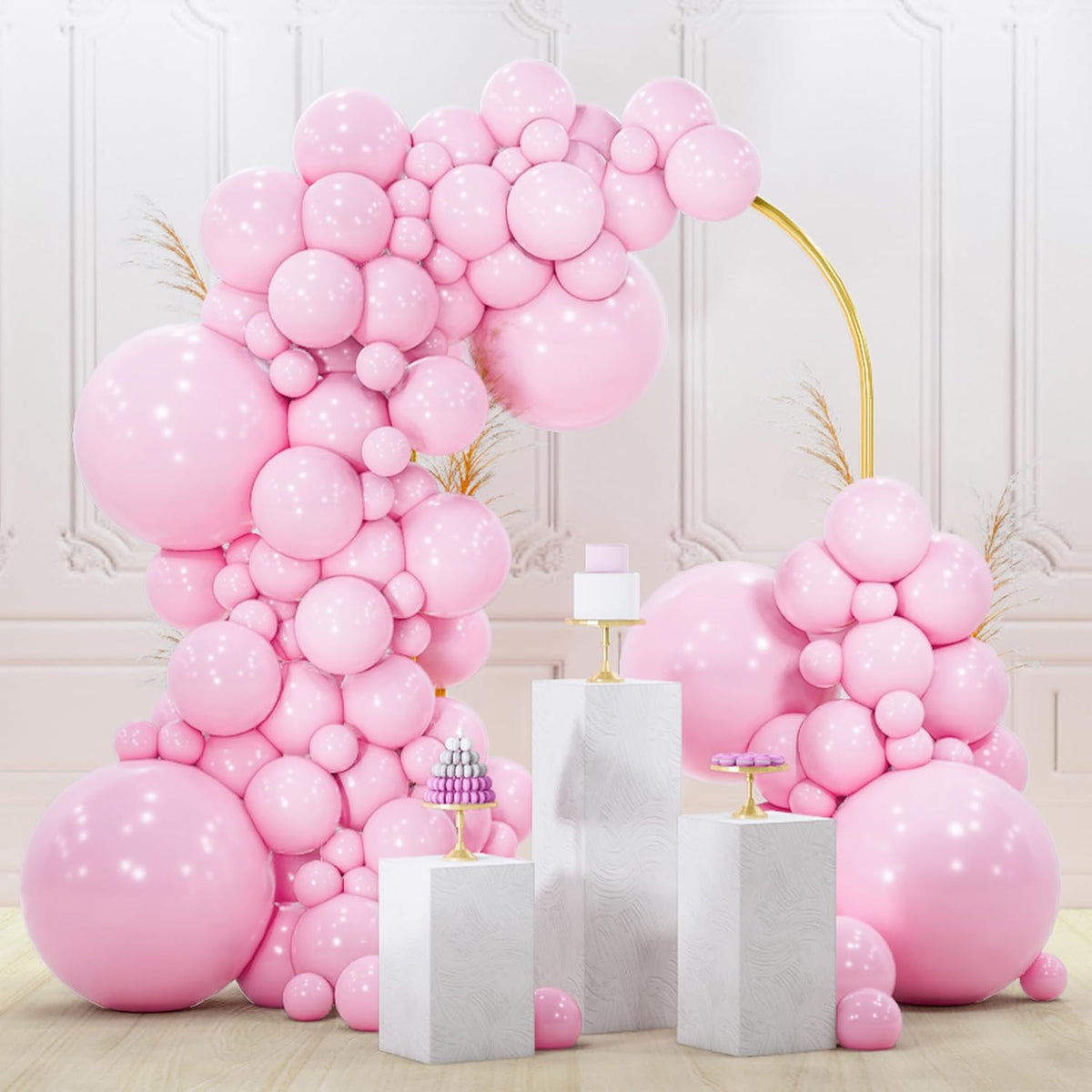 Baby Pink Balloons 140pcs Pastel Pale Pink Color Different Sizes