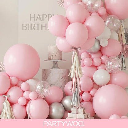 Baby Pink Balloons 140pcs Pastel Pale Pink Color Different Sizes