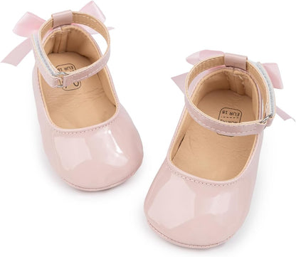 Infant Baby Girls Mary Jane Flats Non Slip Soft Sole Prewalker Princess Wedding Dress Shoes