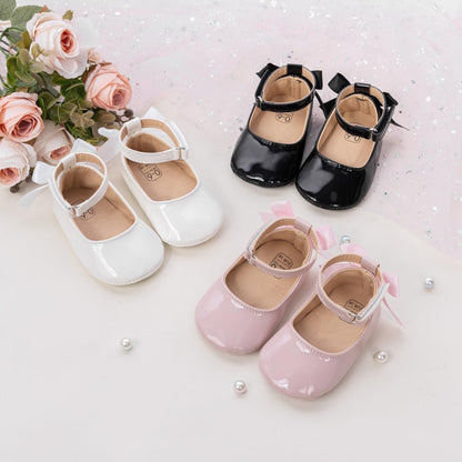 Infant Baby Girls Mary Jane Flats Non Slip Soft Sole Prewalker Princess Wedding Dress Shoes