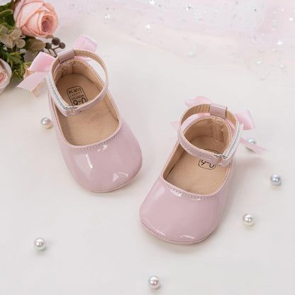 Infant Baby Girls Mary Jane Flats Non Slip Soft Sole Prewalker Princess Wedding Dress Shoes