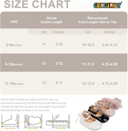 Infant Baby Girls Mary Jane Flats Non Slip Soft Sole Prewalker Princess Wedding Dress Shoes