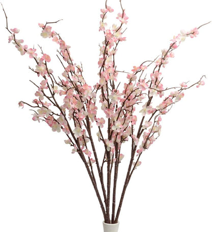 5pack Artificial Cherry Blossom Branches 39" Faux Flower Stems for Home Wedding Decor (5, Pink)