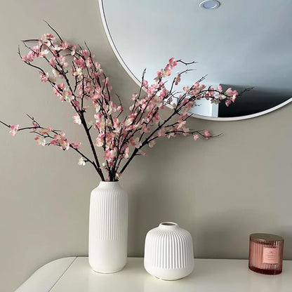 5pack Artificial Cherry Blossom Branches 39" Faux Flower Stems for Home Wedding Decor (5, Pink)