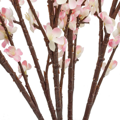 5pack Artificial Cherry Blossom Branches 39" Faux Flower Stems for Home Wedding Decor (5, Pink)