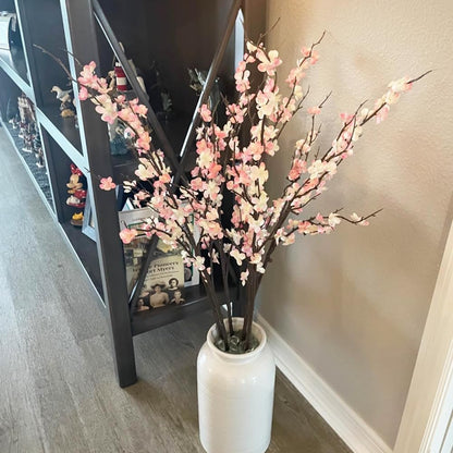 5pack Artificial Cherry Blossom Branches 39" Faux Flower Stems for Home Wedding Decor (5, Pink)