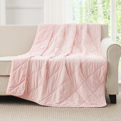 Cooling Throw Blanket for Hot Sleepers 50"x70", Q-Max 0.45 Cooling Comfort, Cold Blankets for Night Sweats Sleeping, Ultra-Cool Lightweight Breathable Summer Blanket for Couch Bed, Pink