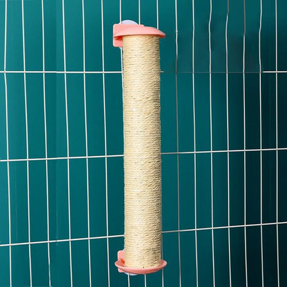 Natural Cat Scratcher with Rope Texture – Durable Sisal Scratch Board for Cats, Hanging on Cage, Non-Shedding Cat Claw Scratching Post (Pink,Medium)