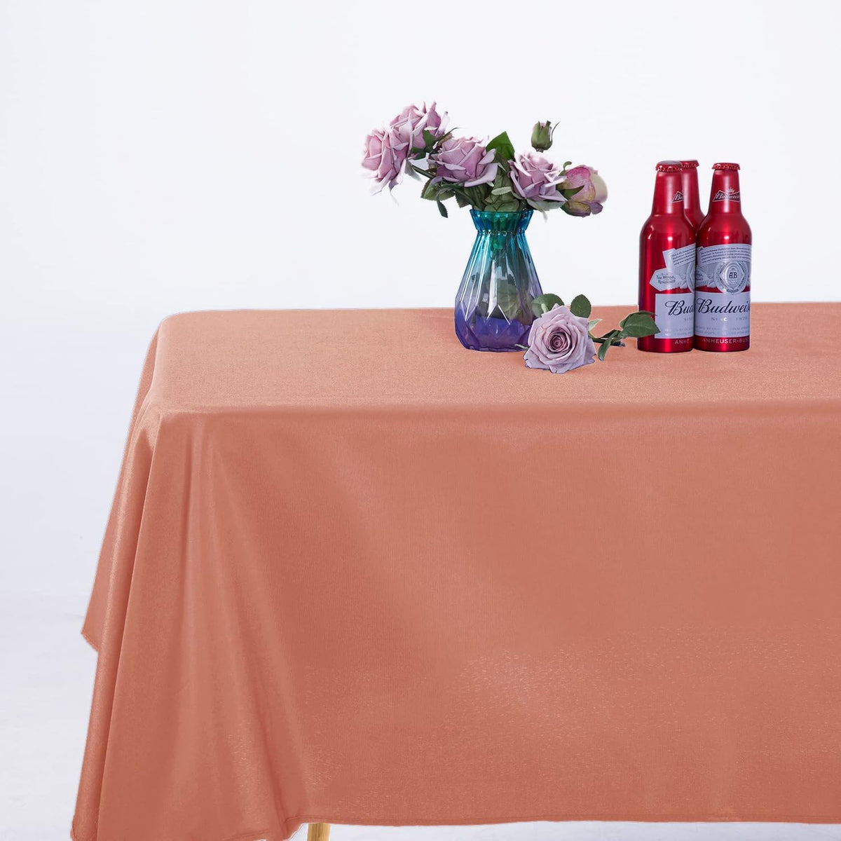 2pack 60x102 Inch Dusty Pink Rectangular Tablecloth 6 Feet Table Cloth in Polyester Fabric for Wedding/Banquet/Restaurant/Parties