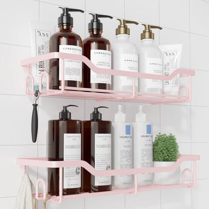 Shower Caddy, Adhesive Shower Organizer, Large, Pink