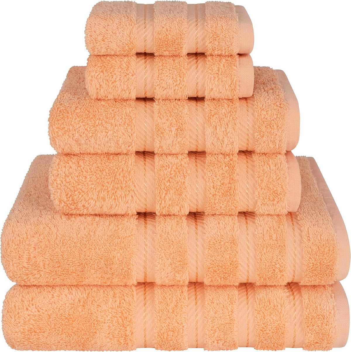 100% Cotton Luxury Turkish Towels, 6 Piece Towel Set